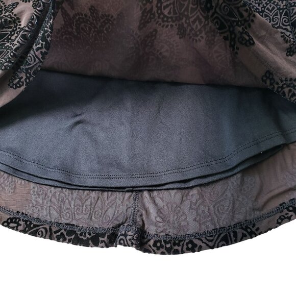 LA Hearts Purple Blue Velvet Burnout Mosaic Print Skater A Line Mini Skirt S - Picture 5 of 8